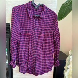 Paige Plaid Checkered Button Up Blouse